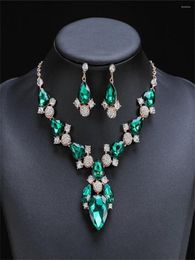 Necklace Earrings Set Drop Pendant Temperament Imitation Jewel Silver-plated Jewellery