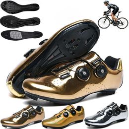 Cycling Footwear Professional Self-locking Men Road Bike Shoes Ultra-light Non-slip Women MTB Cycling Shoes SPD Pedal Racing Flat-bottomed Shoes HKD230706