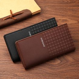 Men's Wallet Fashion PU Leather Long Thin Clutch Wallet Business Multi-card Holder Coin Purse Luxury Multifunction Men Wallets