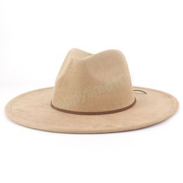 Fedoras Hat For Women's 9.5CM Wide Brim Panama Jazz Cap Vintage Men Panama Trilby Formal Party Cap