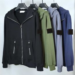 topstoney brand hoodies Stone metal cardigan zip Pockets Embroidered narrow brim and oval back hoodie Motion current 42ess