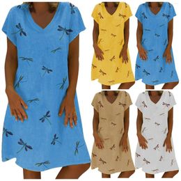 Casual Dresses Spring/Summer Printed Short Sleeve Women's Dress Wrap Knit Sleeveless High Low
