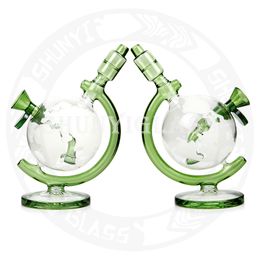 7.5 Inches Shisha DAB Rig Hookah Tellurion bong luminous design Glass Pipes Recycler Smoking Accessory for Tobacco Bong Water pipe 14.4 mm Joint size