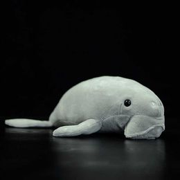 Stuffed Plush Animals 36cm Long Soft Grey Dugong Plush Toy Simulated Marine Mammal Dugongs Dugon Stuffed Toys Birthday Gifts L230707