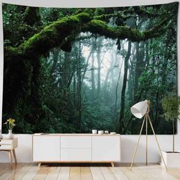 Tapestries Colourful Forest Large Tapestry Landscape Wall Hanging Bedroom Living Room Decor Home Background Cloth Yoga Mat Sheet