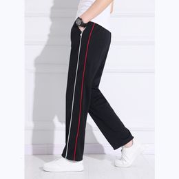 Mens Pants Black Unisex Track Casual Sweatpants mens Striped Bastic Trousers Straight Joggers Simple Work 230706