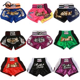 Men's Shorts Short Muay Thai Breathable Kickboxing Shorts Kids Adults Match Boxing Pants Men's Women's Boy's Girl's Fight MMA Training Trunks 230707