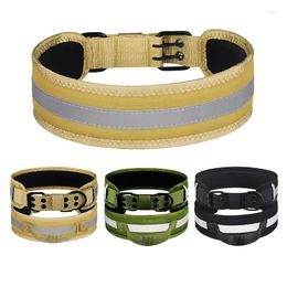 Dog Collars Tactical Collar Durable Adjustable For Dogs German Shepherd Heavy Duty Striped Reflective Accessories