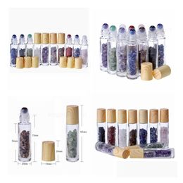 Packing Bottles 10 Ml Essential Oil Diffuser Clear Glass Roll On Per Natural Crystal Quartz Stone Grain Roller Ball T9I00167 Drop De Dhcgv