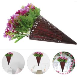 Decorative Flowers Flowerpot Artificial Rattan Basket House Decorations Home Plastic Fake Hanging Hamper