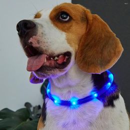 Dog Collars Pet LED Light Strip Collar At Night Anti-loss USB Rechargeable