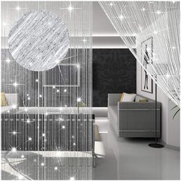 Curtain String Curtains Glitter Fringe 100x200cm Doorway Divider Strip Tassel For Wedding Living Room Bathroom Deco