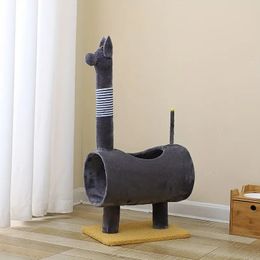 Cat Scratching Post With Bed, Featuring With Soft Perch Sisal-Covered Scratch Posts And Pads With Play Ball Great For Kittens And Cats