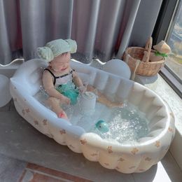 Albums Ins Baby Bath Tub Iatable Foldable Portable Kid Infant Toddler Newborn Air Bathing Swimming Pool Shower Products Infant Care