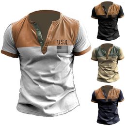Men's T Shirts Easter Sublimation Blanks Summer Comfortable Contrast Flag Round Neck Slim Fit For Men Compression Shirt
