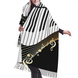 Scarves Piano Music Notes Scarf Winter Long Large Tassel Soft Wrap Pashmina