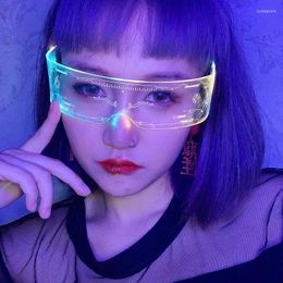 Party Decoration 1-2PC 7 Colour Decorative Glasses Colourful Luminous Goggles LED Light Up Eyeglasses For Bar Neon Holiday Wedding Birthday