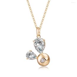 Pendant Necklaces Cute Small Ears Necklace Pendants For Womens Stainless Steel Rose Gold Color Chain Cubic Zirconia Jewelry Gift