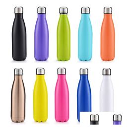 Water Bottles Newest350Ml / 500Ml Vacuum Cup Coke Mug Stainless Steel Insation Thermoses Fashion Movement Veined B1124 Drop Delivery Dh4Gs