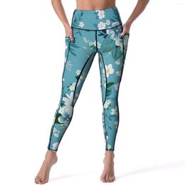 Active Pants Fashion Daisies Leggings Floral Daisy Pirnt Push Up Yoga Elegant Stretchy Legging Female Pattern Running Sport