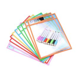 Filing Supplies 6pcs PocketsPen Holder Oversize 10x14inch255x365cm Pockets Classroom Organisation Reusable 230706