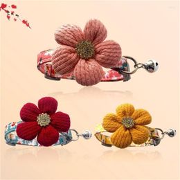 Dog Collars Kawaii Cat Collar Adjustable Necklace Flowers Pet Neck Accessories Puppy Scarf Bowtie Gift