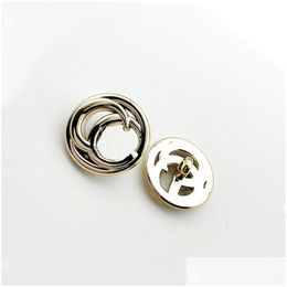 Sewing Notions Tools Metal Letter Buttons Gold Sier 18/21/25Mm Diy Button For Coat Shirt Sweater High Quality Drop Delivery Apparel Dhbjn