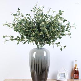 Decorative Flowers Silk Artificial Plants Leaves Tree Green Eucalyptus Single Branch For Garden Wedding Decoration Faux Fake Foliage