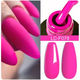 Nail Polish LILYCUTE Fluorescent Red Colour Gel Nail Polish Spring Summer Semi Permanent Gel Varnish Nail Art Designs Matte Top Coat 230706