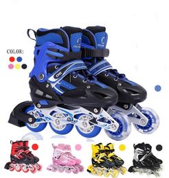 Sports Gloves M Size Inline Roller Skates Shoes Single Flash Professional Children Adjustable For Men Women Black Tools 230706