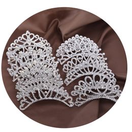 Headpieces Princess Crown for Girls Tiara Diadem Silver Colour Crystal Floral Wedding Hair Accessories Head Jewellery