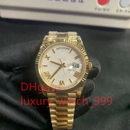 2023 QC Cheque Luxury Watch 41mm Rome Dial Day-Date White Dial Silver Jubilee 18K Gold Ring Watch Sapphire Stainless Steel Mechanical Automatic Movement Men Watch