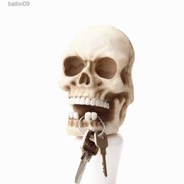 Decorative Objects Figurines Skeleton Fixer Ghost Head Hanging Keychain Creative Arrangement Home Appliance Wire Multifunctional Stubborn Teeth Hook T230707