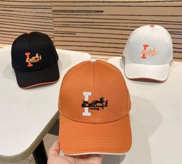 High quality duck cap War Horse letters Colour embroidered couple baseball cap all matching simple visor