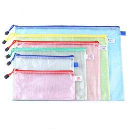 Filing Supplies 12 Pcs Plastic Transparent File Folders Zipper Storage Bag Office Document Folder School Pocket Organiser Waterproof 230706