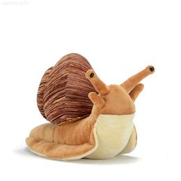 Stuffed Plush Animals 18cm Lifelike Snail Plush Toy Extra Soft Brown Snails Stuffed Animals Doll Educational Gifts For Kids Adults L230707