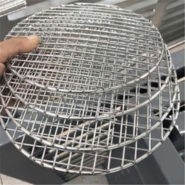 BBQ Tools Accessories Stainless Steel Round Barbecue Grill Net Meshes Racks Grid Grate Steam Camping Hiking Outdoor Mesh Wire 230706