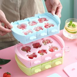 Ice Cream Tools 6 Grids Creative Carton Ice Cream Mould with Lid Popsicle Ice Mould Silicone Food Grade Silicona Material Ice Cream Maker 230707