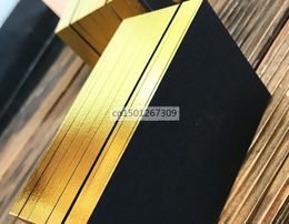 Curtains Size 88*53mm Gold Edges Black Paper Business Card for Party Wedding Banquet Thickness 0.7mm