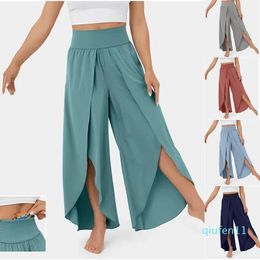 Summer Fashion All-in-one High Waist Open High Fork Pants Loose Casual Pants Yoga Pants