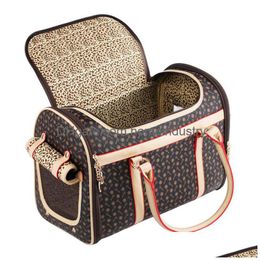 Dog Carrier Luxury Puppy Small Wallet Cat Valise Sling Bag Waterproof Premium Pu Leather Carrying Handbag For Outdoor Travel Walking Dhrvg