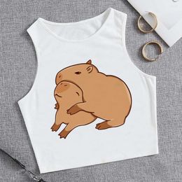 Women's Tanks Capybara Tank Top Goth Korean Fashion Crop Girl Yk2 2000s Aesthetic Kawaii Tshirt Clothes