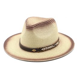 Summer Straw Sun Hat jazz Panama Hat Beach Womens Summer Caps Sombrero Female Fedora Casual Ladies Chapeau