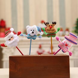 Christmas Cartoon Pen Santa Claus/Snowman/Bear/Elk Xmas Tree Ornaments Children's Gifts Christmas Decorations Free DHL