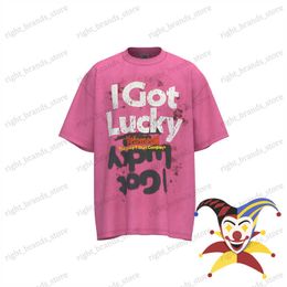 Men's T-Shirts Washed Roseo Vetements vintage T-shirt Men Women I did Nothing I Just Got Lucky T Shirt Top Tees T230707