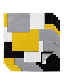 Table Napkin Yellow Grey Patchwork Abstract Medieval Style For Wedding Party Printed Tea Towels Kitchen Dining