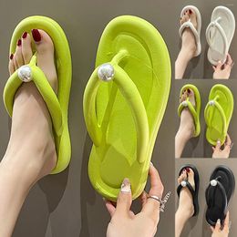 Slippers 2023 Candy Coloured Pearl Herringbone For Women To Wear Summer EVA Beach Sandals