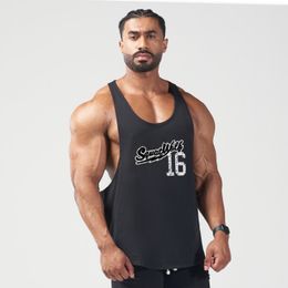 Men's Tank Tops Muscle Men Gym Fitness Bodybuilding Workout Cotton Sleeveless Tank Tops Male Summer Casual Stringer Singlet Solid Vest Clothing 230706