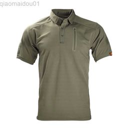 Men's T-Shirts HAN WILD Men Polo Shirt Short Sleeves Sports Clothing Golf Tennis T-Shirt Men Tee Tactical Camouflage Military Lapel T Shirt L230707