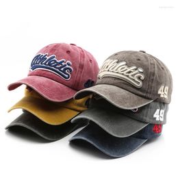 Ball Caps Washed Cotton Baseball Cap Men Women Fashion Letter Embroidery Hip Hop Hats Casual Sports Dad Trucker Snapback Unisex